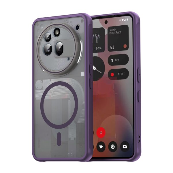 Matte Case Magnetisch Hülle für Nothing Phone 3A Pro Schutzhülle Kratzfest Passgenau in Lila