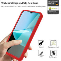 360° Grad Hülle für Xiaomi Redmi 15C Rundum vollschutz Integriertem Displayschutz in Rot