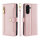 Handykette für Samsung Galaxy A17 Hülle mit Band Handyhülle Kartenfächer PU Leder Umhängetasche in Rosa