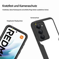 360° Grad Hülle für xiaomi Redmi 15 Rundum vollschutz Integriertem Displayschutz in Schwarz