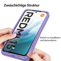 360° Grad Hülle für xiaomi Redmi 15 Rundum vollschutz Integriertem Displayschutz in Lila