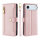 Handykette für iPhone Air Hülle mit Band Handyhülle Kartenfächer PU Leder Umhängetasche in Rosa