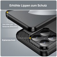 Carbon Hülle für xiaomi 15T Pro Handyhülle Bumper Case Cover Handy Tasche TPU in Schwarz