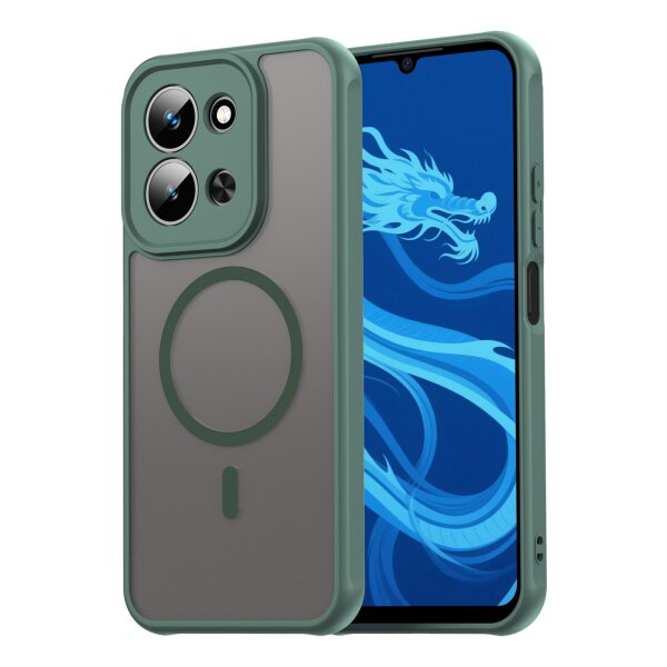 Magnetisch Handyhülle für Xiaomi Redmi 15C Matt Case Schutzhülle Kratzfest Passgenau Grün