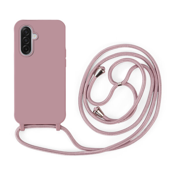 Handykette für Samsung Galaxy A17 Hanyhülle mit Band Hülle mit Kodel Smartphone Halskette in Rosa