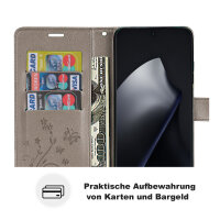 Hülle für Xiaomi 15T Pro Handy Tasche Handyhülle Wallet Case Flip Cover in Grau