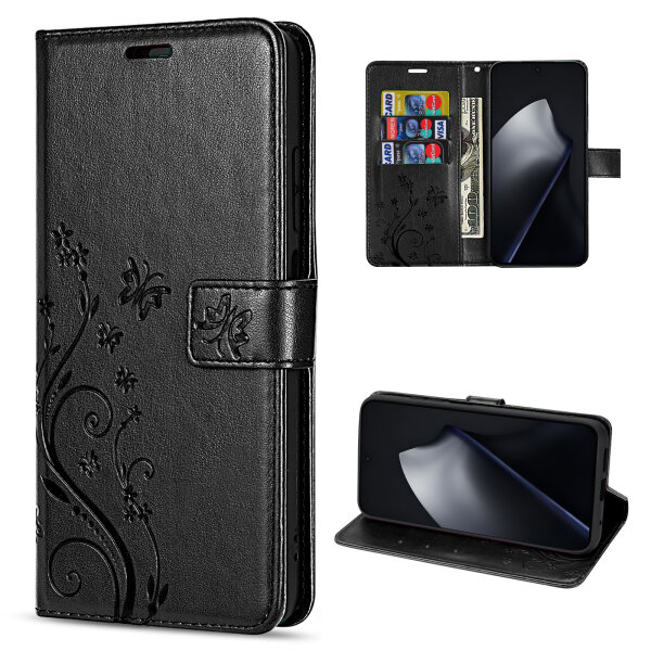 Hülle für Xiaomi 15T Handy Tasche Handyhülle Wallet Case Flip Cover in Schwarz