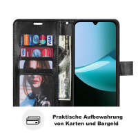 Handy Tasche für Xiaomi Redmi 15C Hülle Handyhülle Klapphülle Wallet Case in Schwarz