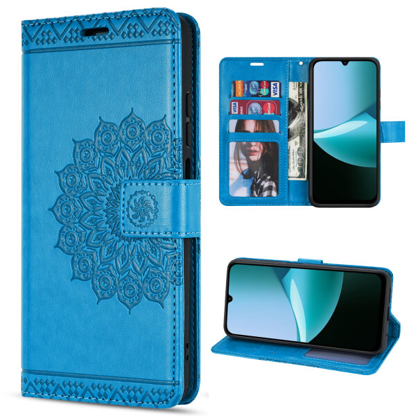 Handy Tasche für Xiaomi Redmi 15C Hülle Handyhülle Klapphülle Wallet Case in Blau