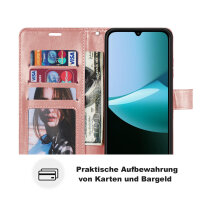 Handy Tasche für Xiaomi Redmi 15C Hülle Handyhülle Klapphülle Wallet Case in Rosegold