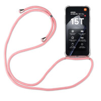 Handykett für Xiaomi 15T Pro Hülle mit Kordel Handyhülle mit Band in Rosa
