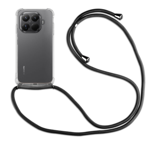 Handykett für Xiaomi 15T Pro Hülle mit Kordel Handyhülle mit Band in Schwarz