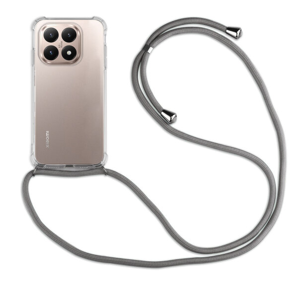 Handykett für Xiaomi 15T Hülle mit Kordel Handyhülle mit Band in Grau