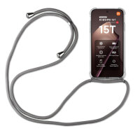 Handykett für Xiaomi 15T Hülle mit Kordel Handyhülle mit Band in Grau