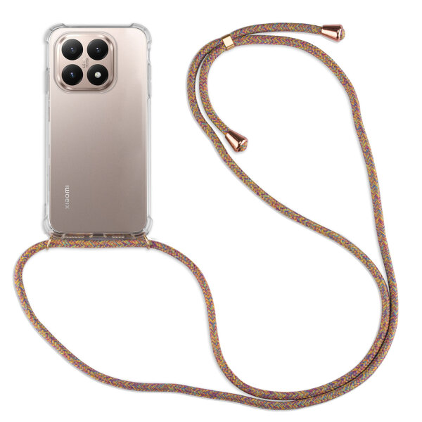 Handykett für Xiaomi 15T Hülle mit Kordel Handyhülle mit Band in Rainbow