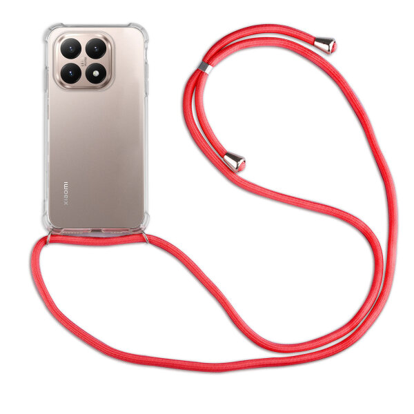 Handykett für Xiaomi 15T Hülle mit Kordel Handyhülle mit Band in Rot