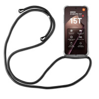 Handykett für Xiaomi 15T Hülle mit Kordel Handyhülle mit Band in Schwarz