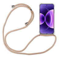 Handykett für Xiaomi 17 Pro Max Hülle mit Kordel Handyhülle mit Band in Beige / Braun