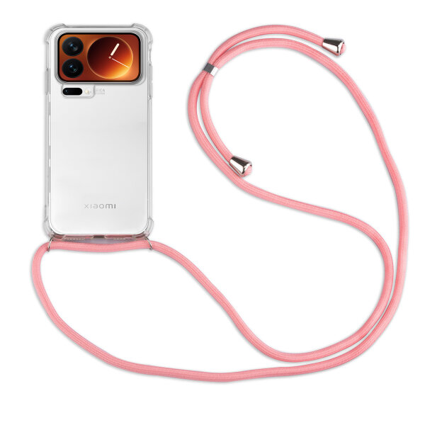 Handykett für Xiaomi 17 Pro Max Hülle mit Kordel Handyhülle mit Band in Rosa