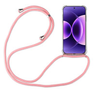Handykett für Xiaomi 17 Pro Max Hülle mit Kordel Handyhülle mit Band in Rosa