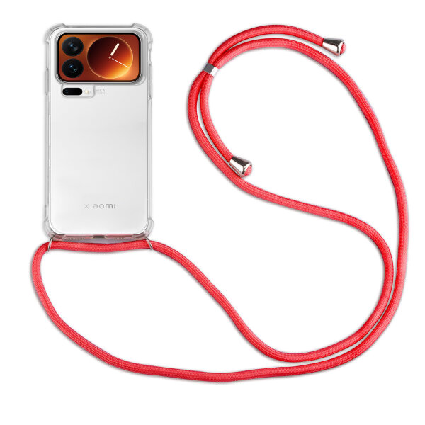 Handykett für Xiaomi 17 Pro Max Hülle mit Kordel Handyhülle mit Band in Rot