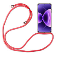 Handykett für Xiaomi 17 Pro Max Hülle mit Kordel Handyhülle mit Band in Rot