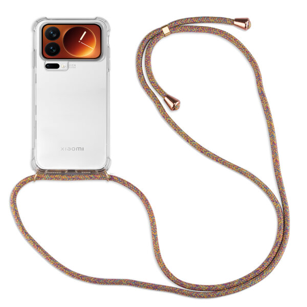 Handykett für Xiaomi 17 Pro Hülle mit Kordel Handyhülle mit Band in Rainbow