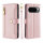 Handykette für Google Pixel 10 Pro XL Hülle mit Band Handyhülle Kartenfächer PU Leder Umhängetasche in Rosa