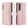 Handykette für Samsung Galaxy S25 FE Hülle mit Band Handyhülle Kartenfächer PU Leder Umhängetasche in Rosa