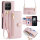 Handykette für Xiaomi 15T Pro Hülle mit Band Handyhülle Kartenfächer PU Leder Umhängetasche in Rosa