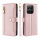 Handykette für Xiaomi 15T Pro Hülle mit Band Handyhülle Kartenfächer PU Leder Umhängetasche in Rosa