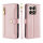 Handykette für Xiaomi 15T Hülle mit Band Handyhülle Kartenfächer PU Leder Umhängetasche in Rosa