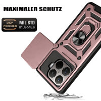 Outdoor Panzer Hülle Xiaomi 15T Pro Handyhülle Kameraschutz Ringhalter in Rosegold
