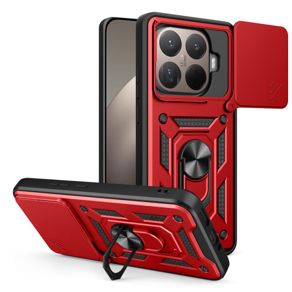 Outdoor Panzer Hülle Xiaomi 15T Pro Handyhülle Kameraschutz Ringhalter in Rot