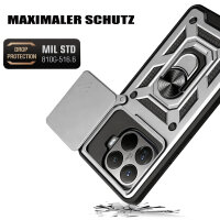 Outdoor Panzer Hülle Xiaomi 15T Pro Handyhülle Kameraschutz Ringhalter in Silber
