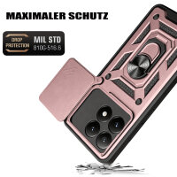 Outdoor Panzer Hülle Xiaomi 17 Handyhülle Kameraschutz Ringhalter in Rosegold