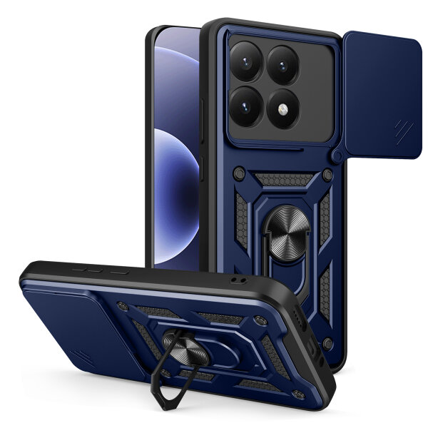 Outdoor Panzer Hülle Xiaomi 17 Handyhülle Kameraschutz Ringhalter in Blau