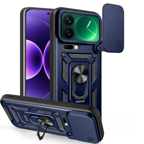 Outdoor Panzer Hülle Xiaomi 17 Pro Handyhülle Kameraschutz Ringhalter in Blau