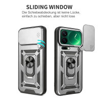Outdoor Panzer Hülle Xiaomi 17 Pro Handyhülle Kameraschutz Ringhalter in Silber
