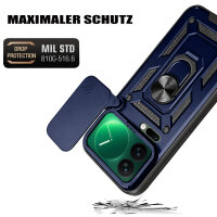 Outdoor Panzer Hülle Xiaomi 17 Pro Max Handyhülle Kameraschutz Ringhalter in Blau