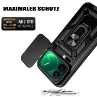 Outdoor Panzer Hülle Xiaomi 17 Pro Max Handyhülle Kameraschutz Ringhalter in Schwarz