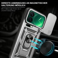 Outdoor Panzer Hülle Xiaomi 17 Pro Max Handyhülle Kameraschutz Ringhalter in Silber