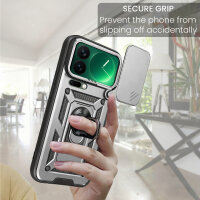 Outdoor Panzer Hülle Xiaomi 17 Pro Max Handyhülle Kameraschutz Ringhalter in Silber