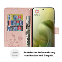 Hülle Motorola Moto G86 Handyhülle mit [Standfunktion][Kartenfächern] in Rosegold