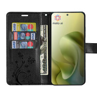 Hülle Motorola Moto G86 Handyhülle mit [Standfunktion][Kartenfächern] in Schwarz