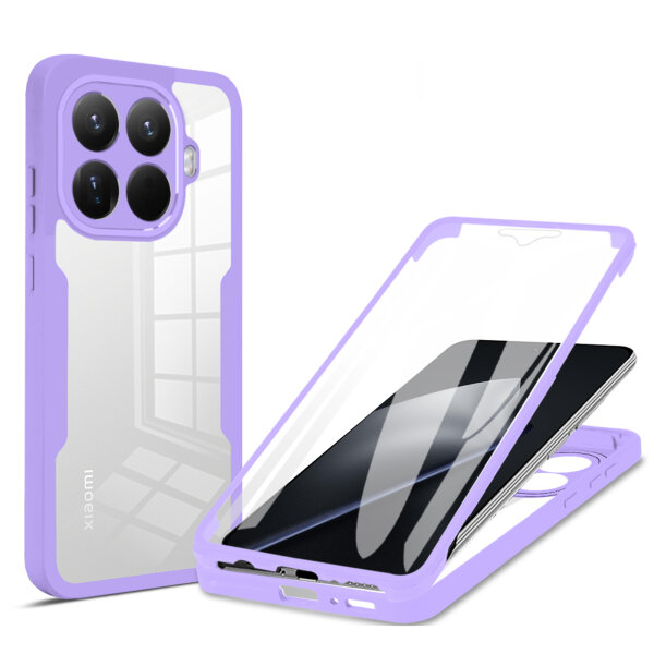 360° Grad Hülle Xiaomi 15T Pro Rundum vollschutz Integriertem Displayschutz in Lila