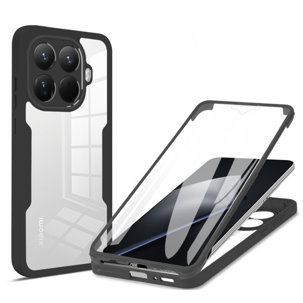 360° Grad Hülle Xiaomi 15T Pro Rundum vollschutz Integriertem Displayschutz in Schwarz