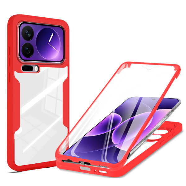 360° Grad Hülle für Xiaomi 17 Pro Max Rundum vollschutz Integriertem Displayschutz in Rot