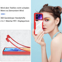 360° Grad Hülle für Xiaomi 17 Pro Max Rundum vollschutz Integriertem Displayschutz in Rot