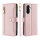 Handykette für Samsung Galaxy A26 Hülle mit Band Handyhülle Kartenfächer PU Leder Umhängetasche in Rosa